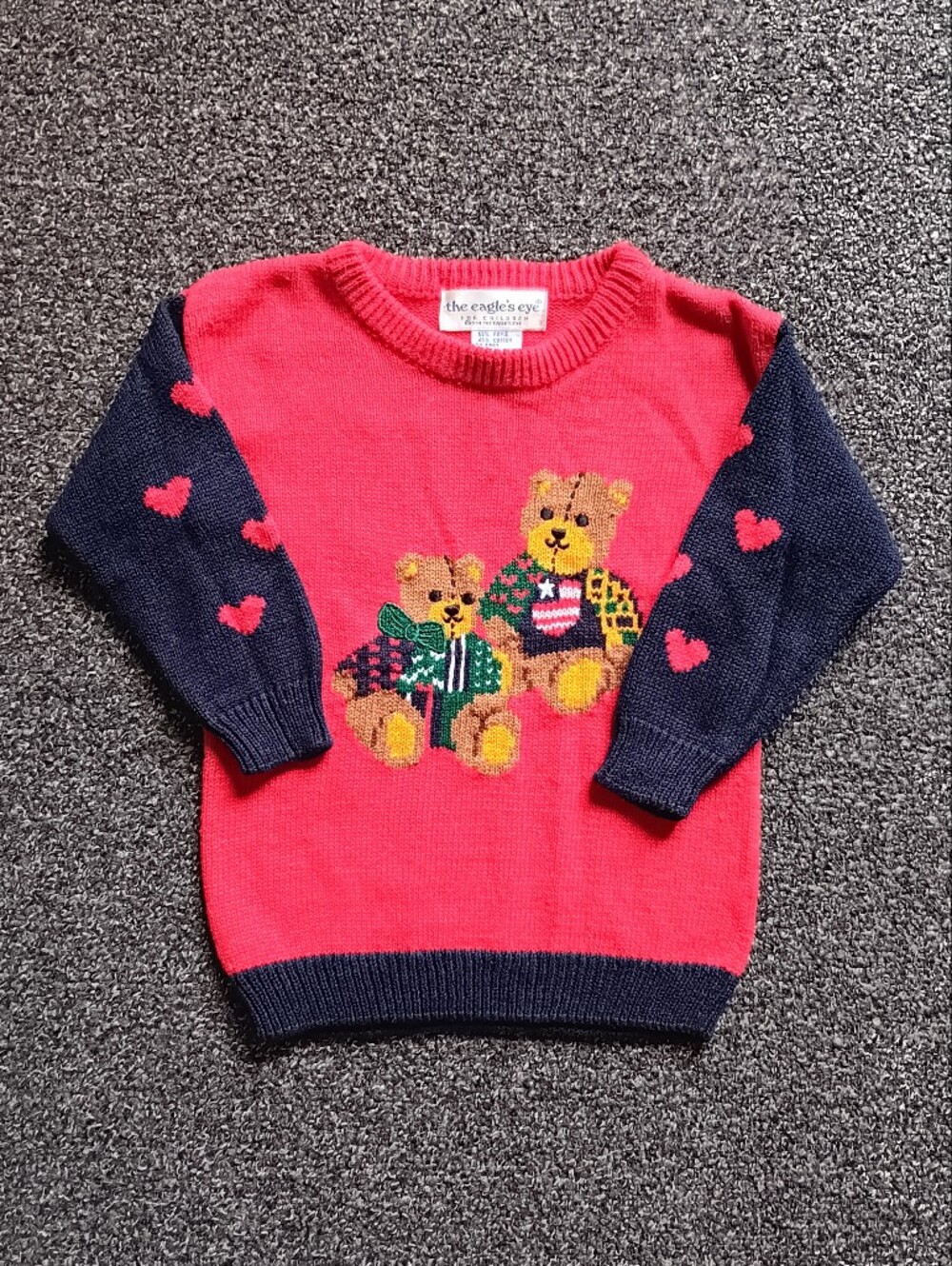 1994 Eagles Eye Kids 3T Teddy Bear Thick Knit Ugly Christmas Story Book Sweater - Picture 2 of 10